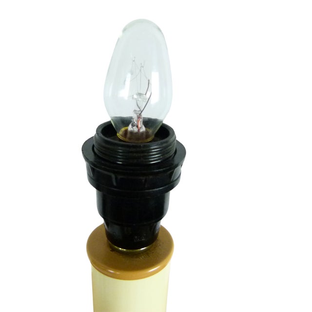 1990s Handcrafted Modern Fir Wood Table Lamp With Tiered Base Shade Included For Sale - Image 4 of 12