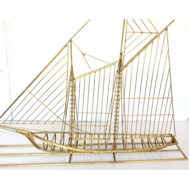 Monumental Curtis Jere Brass Sailboat Sculpture, Signed and Dated 1976 For Sale - Image 17 of 18
