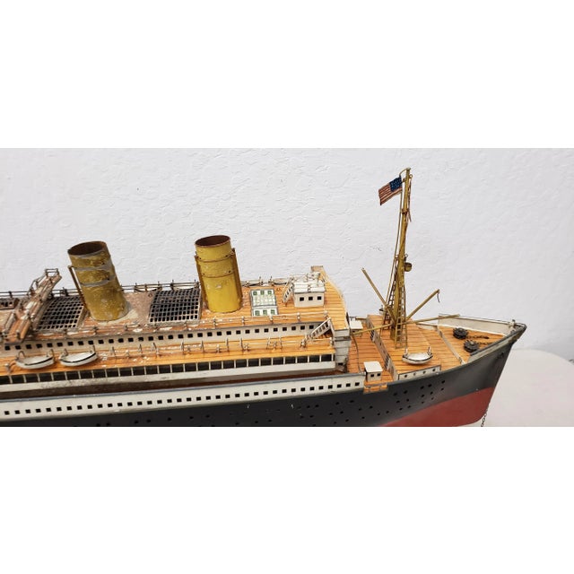 Antique Marklin Ocean Liner With American Flags & Lifeboats C.1900 For Sale - Image 9 of 13