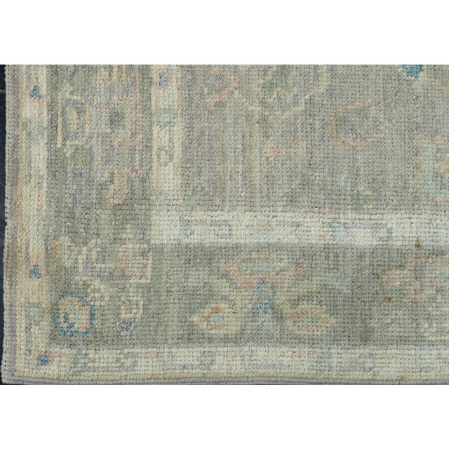 Turkish Oushak Runner Rug 2'10" x 14' #17813 For Sale In Houston - Image 6 of 8