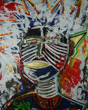"Back to Source: We All From Africa" Contemporary Neo-Expressionist Painting by Sax Berlin