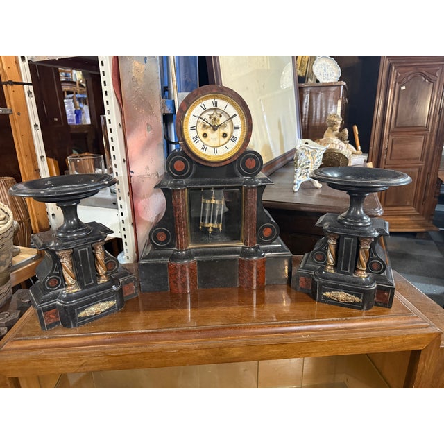 Stone Fireplace Trim Clock, Set of 3 For Sale - Image 7 of 7