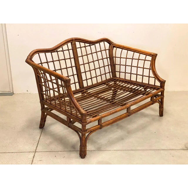 Wicker and Bamboo Sofa, 1970s For Sale - Image 4 of 12