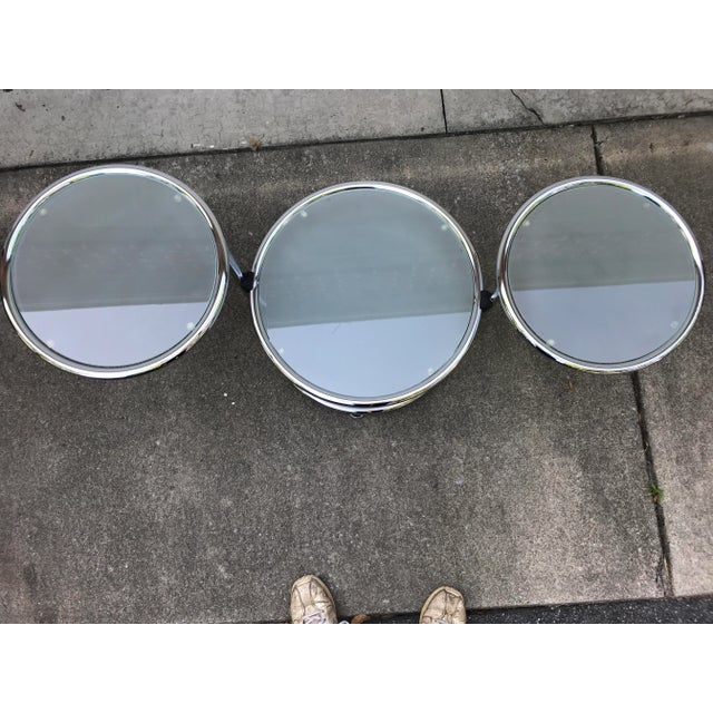 1970s Milo Baughman Style 4-Tier Chrome Side Table For Sale - Image 6 of 13