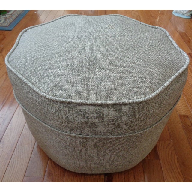 Vintage Mid Century Modern Gray Octagon Ottoman Footstool For Sale - Image 4 of 5