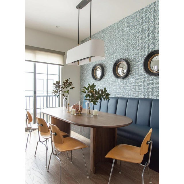 Bronte Ribbon Maze Traditional Wallpaper – Indigo Blue Single Roll For Sale - Image 4 of 8