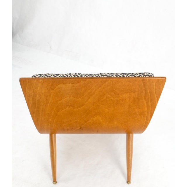 Mid-Century Modern Bent Plywood Scoop Shape Chair & Ottoman on Dowel Legs Mint For Sale - Image 16 of 18