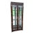 Vintage Campaign-Style Wood and Brass Lighted Curio Display Cabinet For Sale