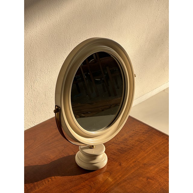 Table Mirror in Laquered Wood and Metal with Marble Base, 1970s For Sale - Image 6 of 12