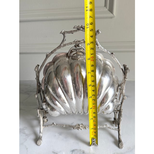 Rare Antique Victorian Mappin & Webbs London & Sheffield Triple Deposit Princes Silver Plated Egg Cruet / Hors d'Oeuvres Dish Serving Set With 6 Cups For Sale - Image 10 of 12