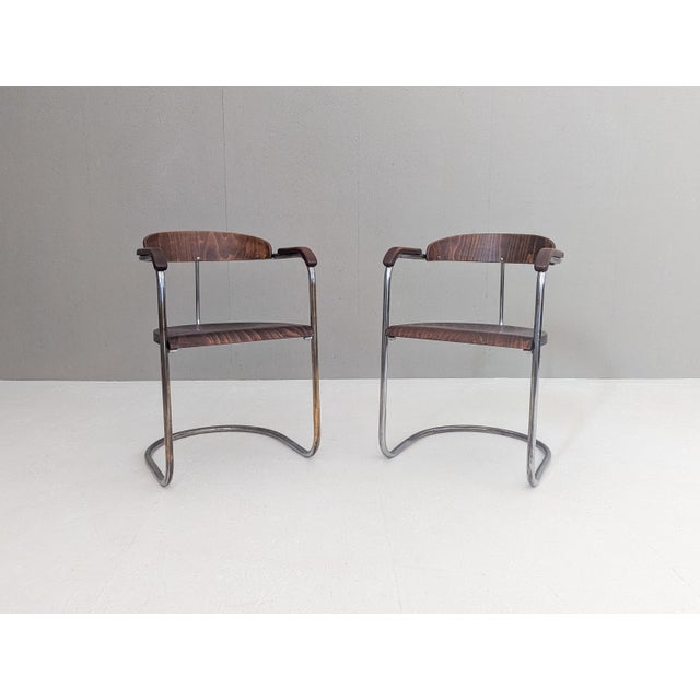 SS 33 Cantilever Armchairs by Hans & Wassili Luckhardt for Hynek Gottwald, 1930s, Set of 2 For Sale - Image 4 of 18