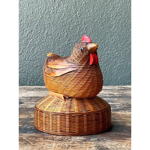 Vintage Shanghai Weave Rooster Music Box For Sale In West Palm - Image 6 of 15
