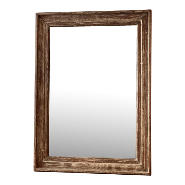 1990s Rustic Wood-Framed Wall Mirror For Sale