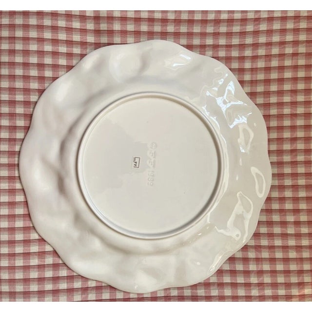 1990s Vintage Fitz & Floyd Coral Shells Pattern Hand Painted Nautical Platter For Sale - Image 5 of 5