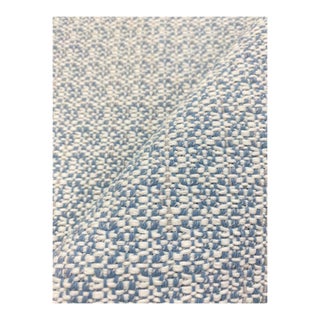 Cowtan & Tout Duxbury Water Stain Resistant MCM Mid Century Modern Azure Blue White Indoor Outdoor Tweed Upholstery Fabric For Sale