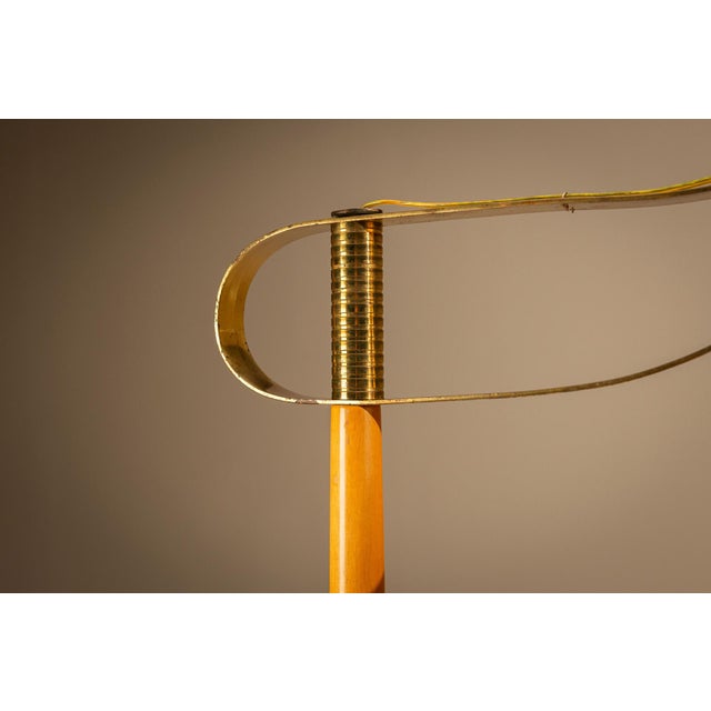 Floor Lamp in Wood and Brass, Sweden, 1940s For Sale - Image 12 of 14