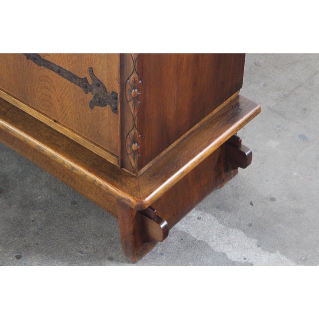 Vintage Baroque Brutalist Danish Oak Cabinet, 1960s For Sale - Image 16 of 18