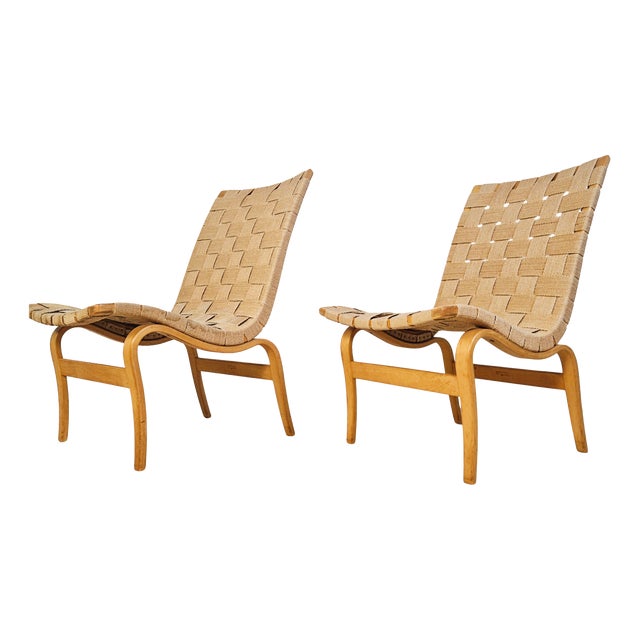Bentwood Eva Lounge Chairs by Bruno Mathson for Dux, 1950s, Set of 2 For Sale
