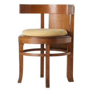 Early 20th Century Barrel-Back Chair from the Frank L. Smith Bank by Frank Lloyd Wright For Sale