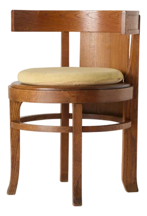 Early 20th Century Barrel-Back Chair from the Frank L. Smith Bank by Frank Lloyd Wright