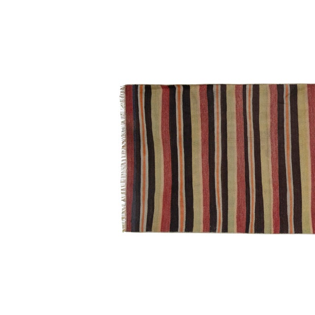 Vintage Colorful Striped Turkish Kilim Runner 2'6" X 8' For Sale - Image 4 of 10