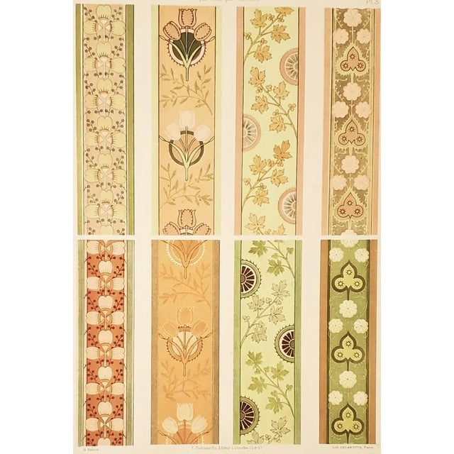 French Rare Rare 1895 French Interior Wall Decor Designs, Large, Set of 3 For Sale - Image 3 of 8