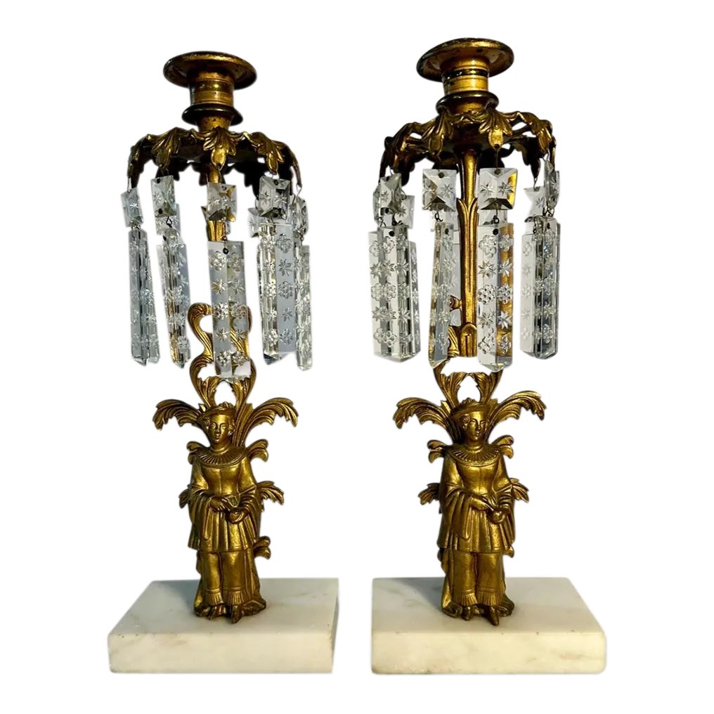 Pair Mid 19th Century French Girandole Candelabra Candlesticks Chairish
