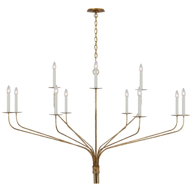 Traditional Ian K. Fowler for Visual Comfort Signature Belfair Grande Two-Tier Chandelier in Gilded Iron For Sale - Image 3 of 3