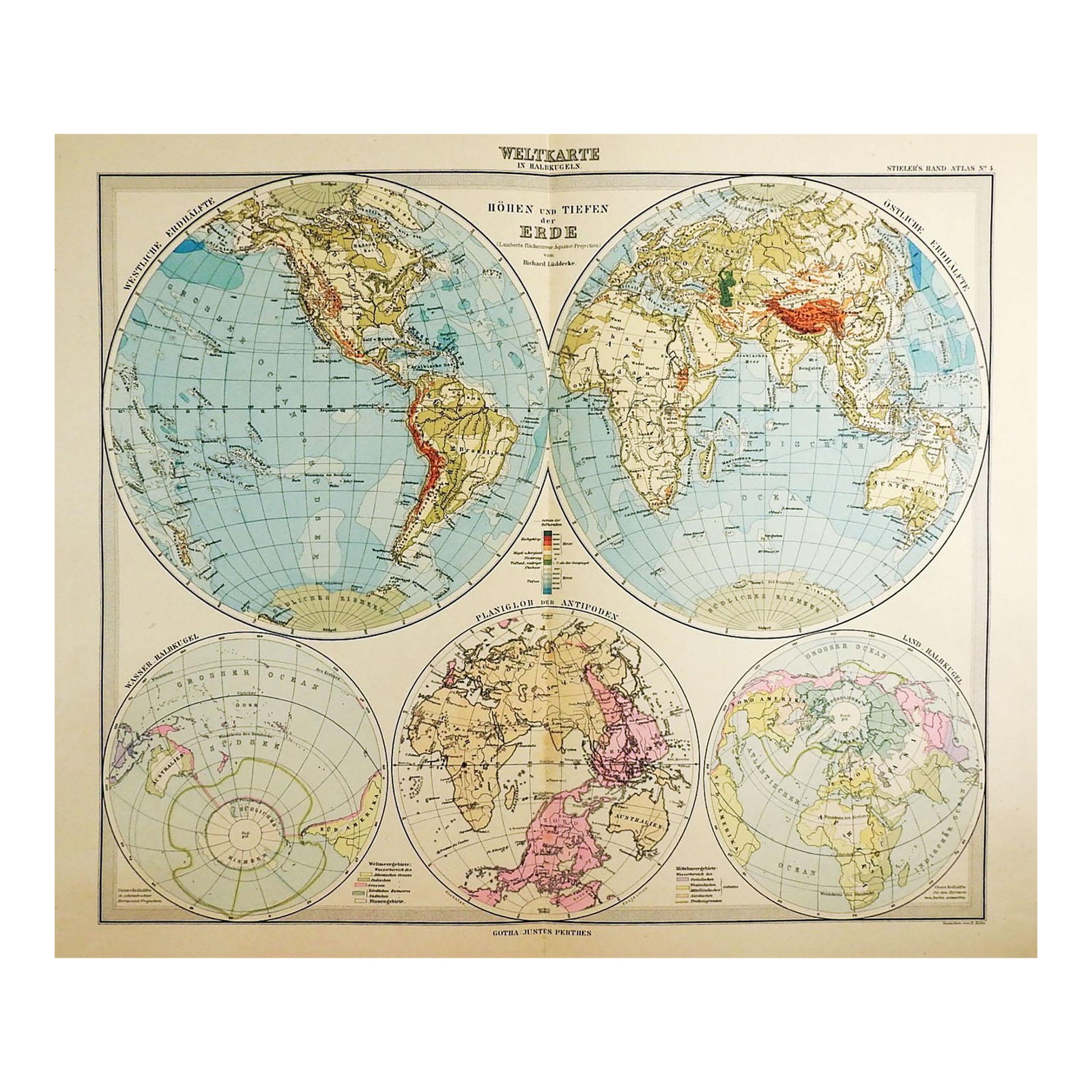 Early 20th Century Stielers Hand Atlas 100 Maps in Box | Chairish