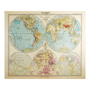 Early 20th Century Stielers Hand Atlas 100 Maps in Box