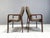 Vintage bent plywood armchairs with thick grey fabric cushions by AZ Zeitler, made in Germany. Very comfy chairs with a...
