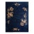 1920s Navy Blue Open Field Floral Antique Chinese Art Deco Carpet 8'10" X 11'9" Knotted Wool Rug For Sale