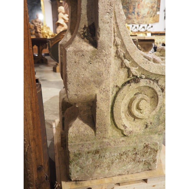 Rare Set of Circa 1700 French Chateau Staircase Baluster Terminals in Limestone For Sale - Image 18 of 18