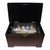 Chinese rosewood cylinder music box with a figural automaton, attributed to circa 1890. The rectangular wooden case has a...