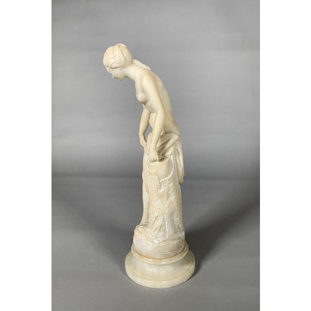 White Marble Sculpture Diane Au Bain After Falconet (1716-1791) 19th Century For Sale - Image 4 of 8