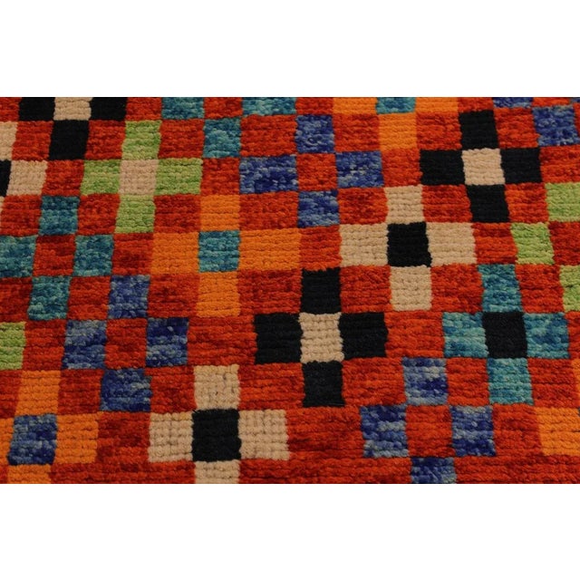 1990s Balouchi Orange/Black Wool Rug - 4'9" X 6'7" For Sale In New York - Image 6 of 8