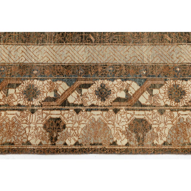 9 X 12 Modern Khotan Style Wool Rug Handmade in Brown With Allover Pattern For Sale - Image 9 of 9