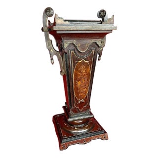 ANTIQUE VICTORIAN RENAISSANCE REVIVAL AESTHETIC Style Ornate Walnut Pedestal For Sale