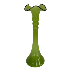 Antique Czech Tango Tall Green Art Glass Vase
