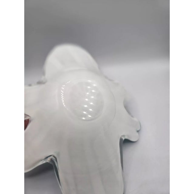 Elevate your décor with this vintage Murano style hand-blown glass console bowl, a stunning example of artistic...