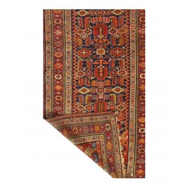Traditional 1900 - 1909 Navy Antique Bidjar Runner For Sale - Image 3 of 4