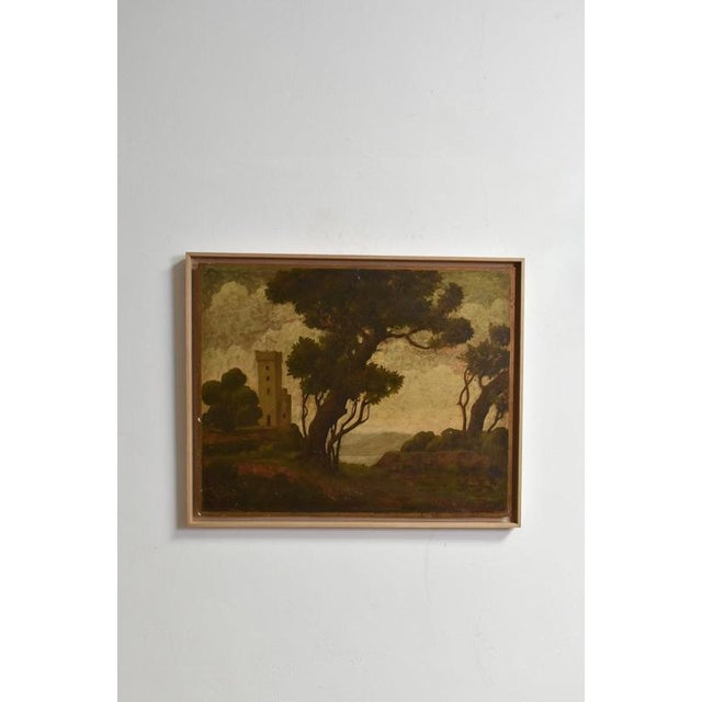 Landscape with Ruins, 1960s, Oil on Panel For Sale - Image 6 of 6