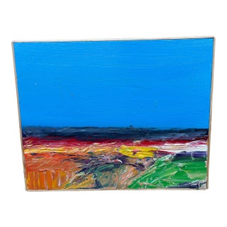 “Field of Rest” Vibrant Textured Abstract Landscape Oil Painting on Canvas by Robert Lackney For Sale