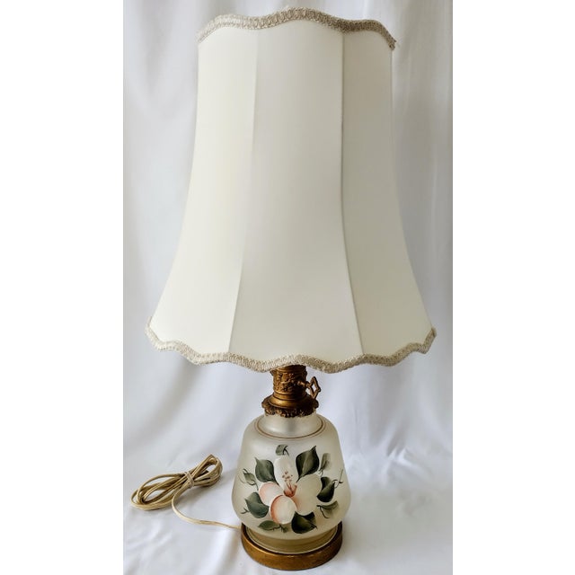 Vintage Traditional Hand Painted Glass Table Lamp Chairish