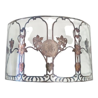 1920s Art Nouveau Sterling Silver Overlay Candle Guard For Sale