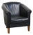 English Black Cowhide Leather Club Chair For Sale