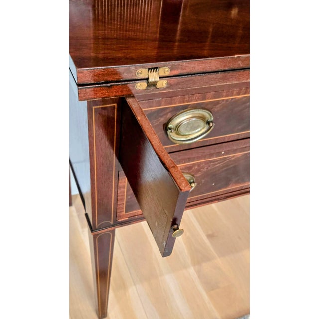 Mid 20th Century Federal Style Maddox Mahogany Secretary Desk – Tambour Doors, Jamestown Ny For Sale - Image 5 of 13