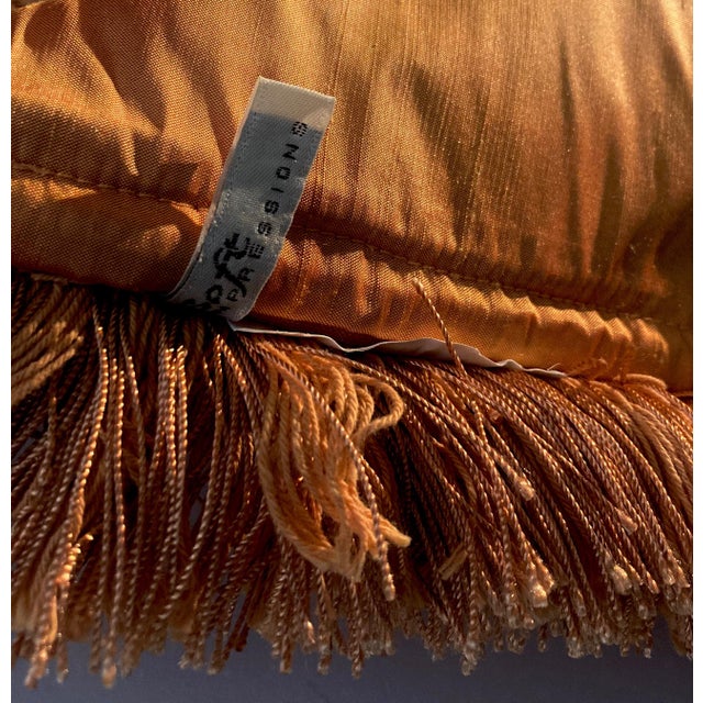 2010s Dupioni Silk Decor Pillows a Pair For Sale In New York - Image 6 of 7