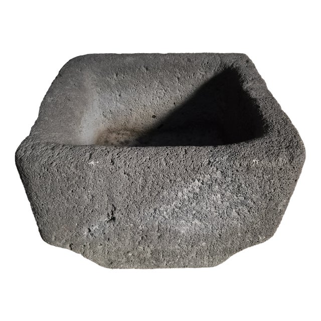 Antique French Volcanic Stone Trough Sink, 1700s For Sale
