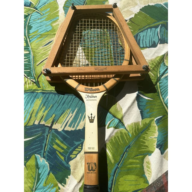 Collection of Vintage Wilson Tennis Rackets and Guard: Miss Chris, T-Flight, Advantage For Sale - Image 4 of 6